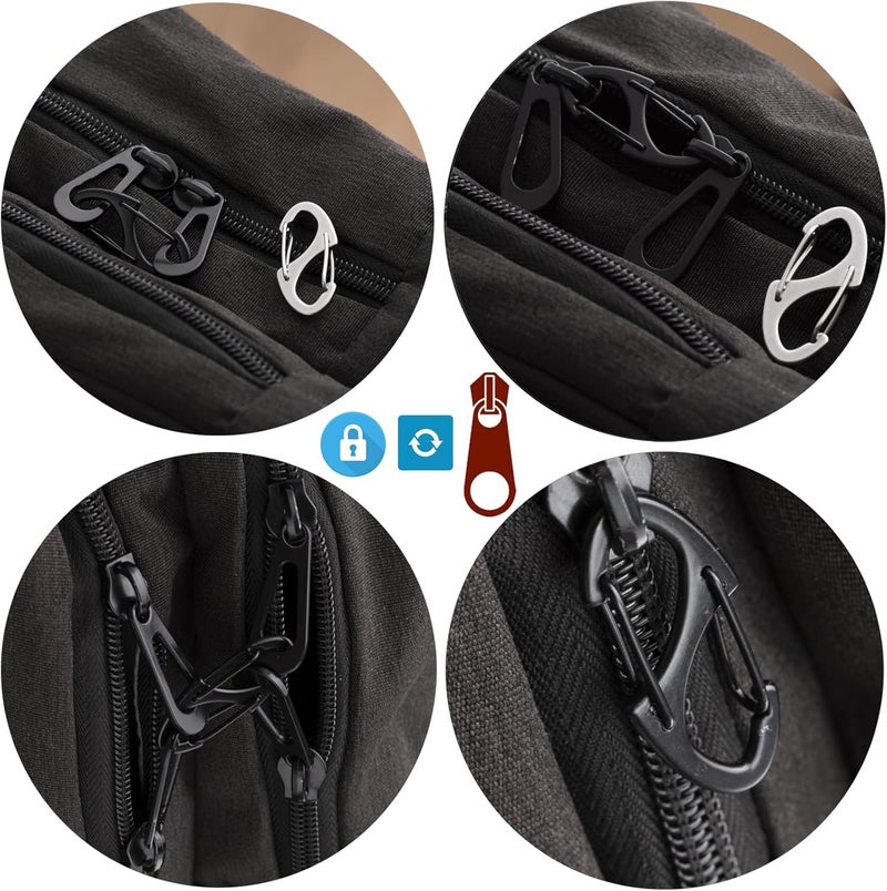 Mizeer Stainless Steel Zipper Clip Theft Deterrent - Anti Theft Clips Keep Zipper Closed - Locks for Backpacks (6 Pcs, Silver) - Image 3